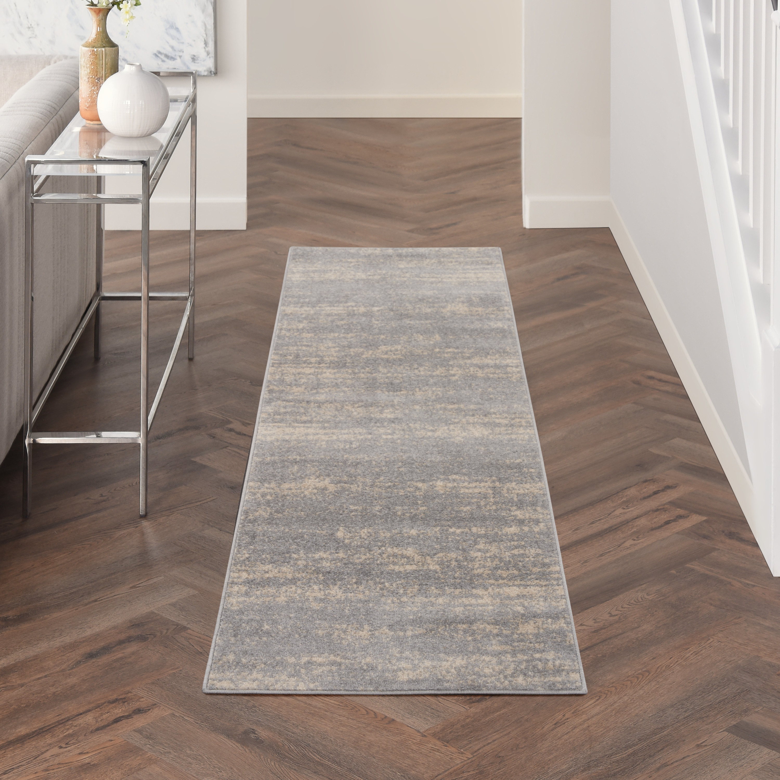 Nourison Nourison Essentials 2'2" x 7'6" Grey Beige Modern Rug