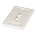 NetKey® 1-Gang, Flush Mount Vertical Faceplate, 2-Port, Includes Label and label Covers. Off White