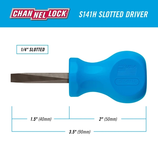 S141H Slotted 1/4 x 1.5" Stubby Professional Screwdriver