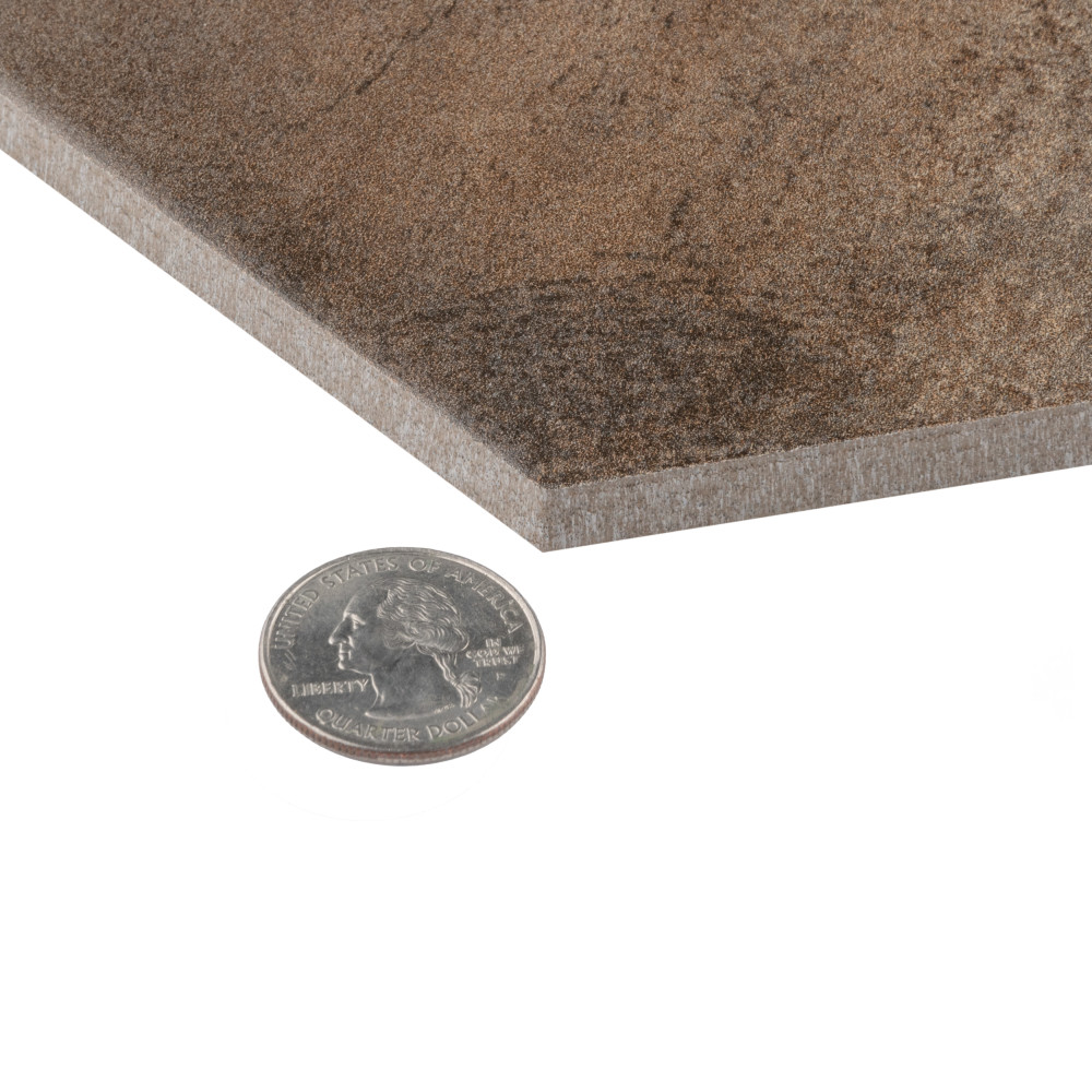 Industrial Hex Copper 8-1/2 in. x 9-7/8 in. Porcelain Floor and Wall Tile