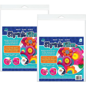 White Shrink Film Sheets, 8.5" x 11", 12 Total