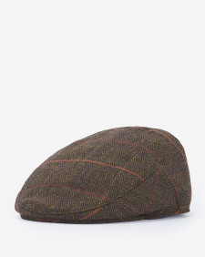 Wilkin Flat Cap Olive Herringbone