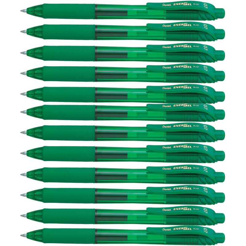 EnerGel-X™ Retractable Liquid Gel Pen, Green, Pack of 12