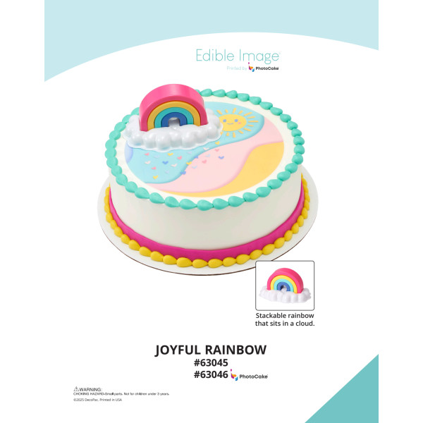 Joyful Rainbow The Magic of Cakes® PhotoCake® Enhanced Round Background Page
