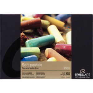 Soft Pastel Cardboard Box Set, General Selection, 60 Half Sticks