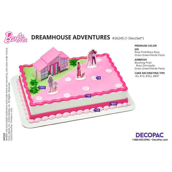 Barbie™ DreamHouse™ Adventures Cake Decorating Instruction Card