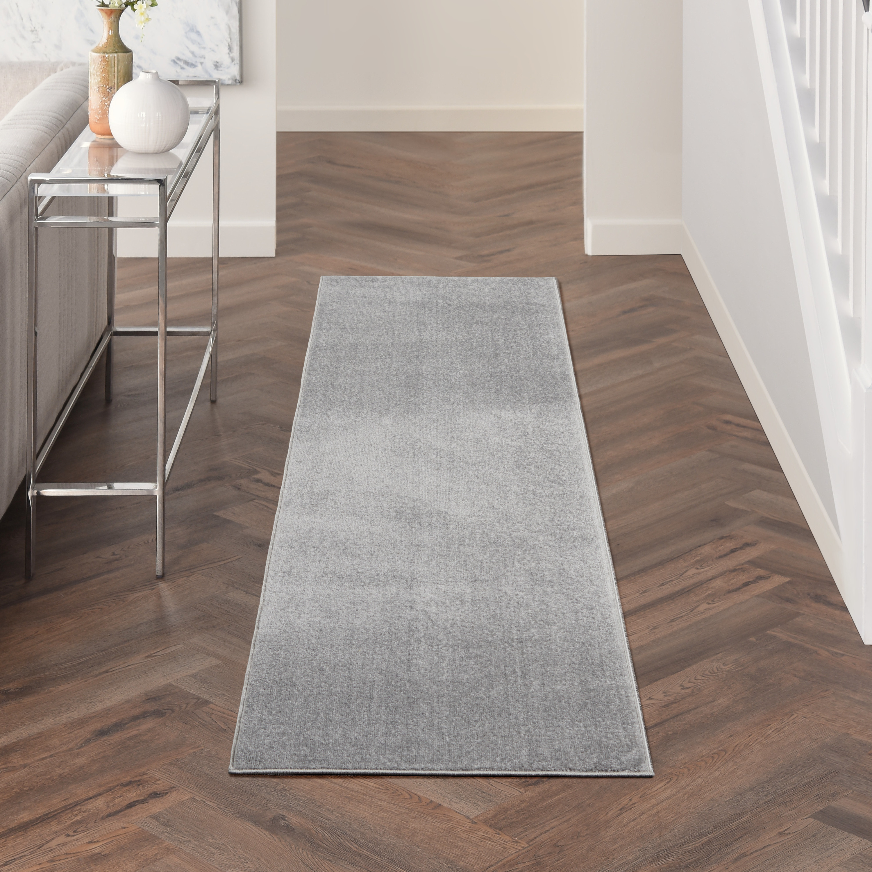 Nourison Nourison Essentials 2'2" x 7'6" Silver Grey Outdoor Rug