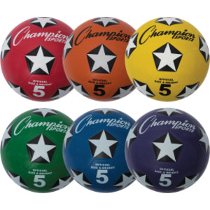 Rubber Cover Soccer Ball Set, Size 5, Set of 6