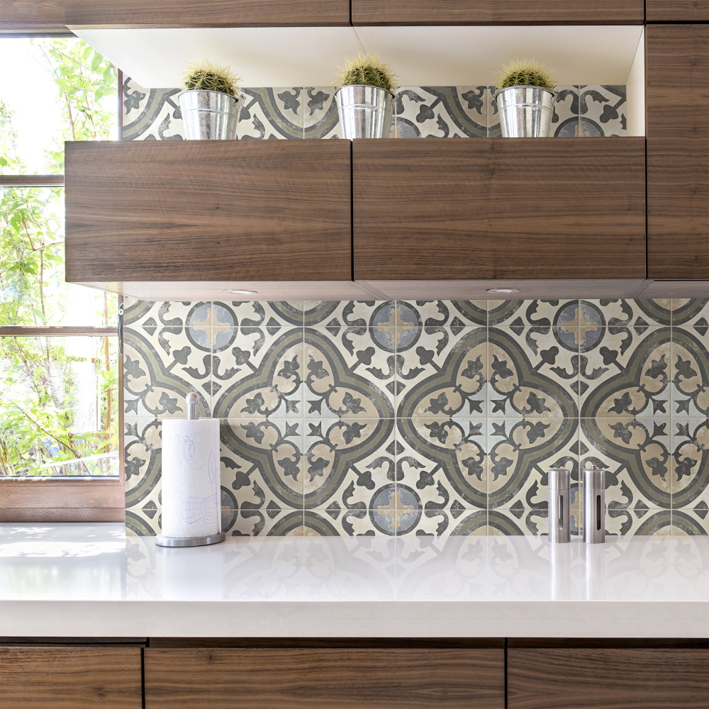 Evoque Carthusian 9-3/4 in. x 9-3/4 in. Porcelain Floor and Wall Tile ...