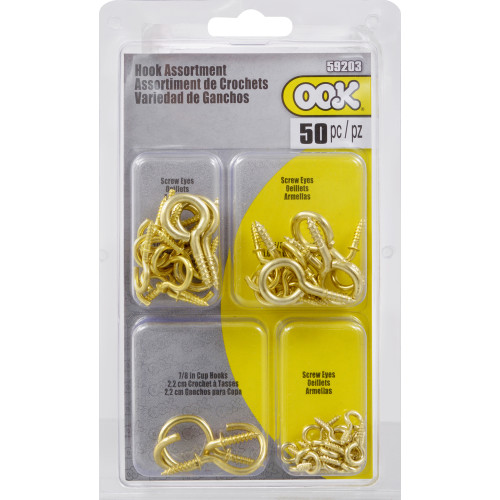 OOK Assorted Screw EYe Kit, 50 Pieces