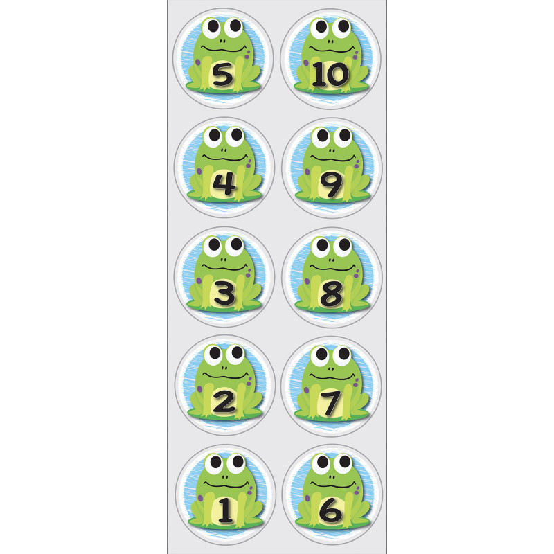 The Original Fun Mat™, Sensory Spots™, 6" Numbers 1-10 Frogs Theme, 10 Pieces