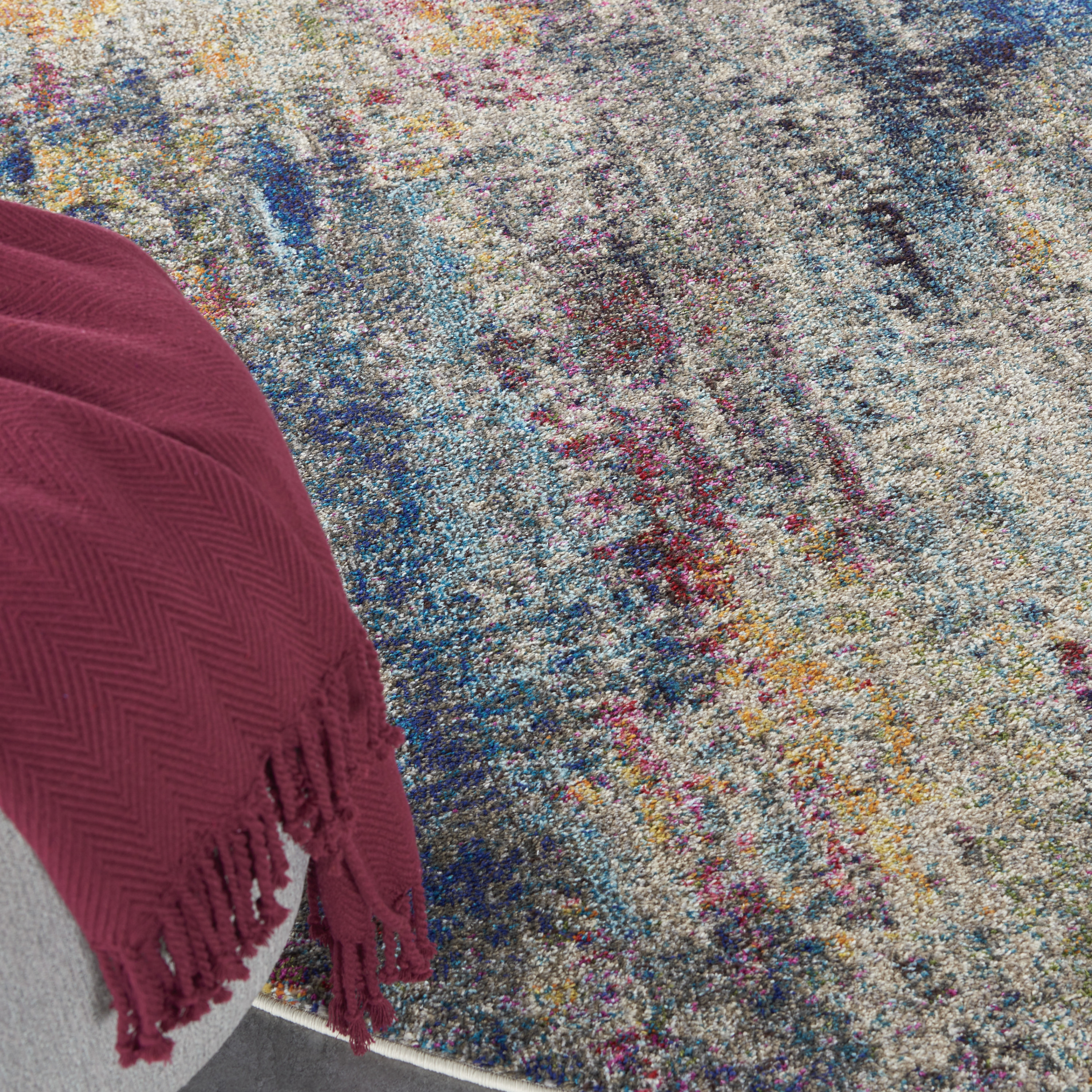 Nourison Celestial 7’10” x Round Multicolor Modern Indoor Rug