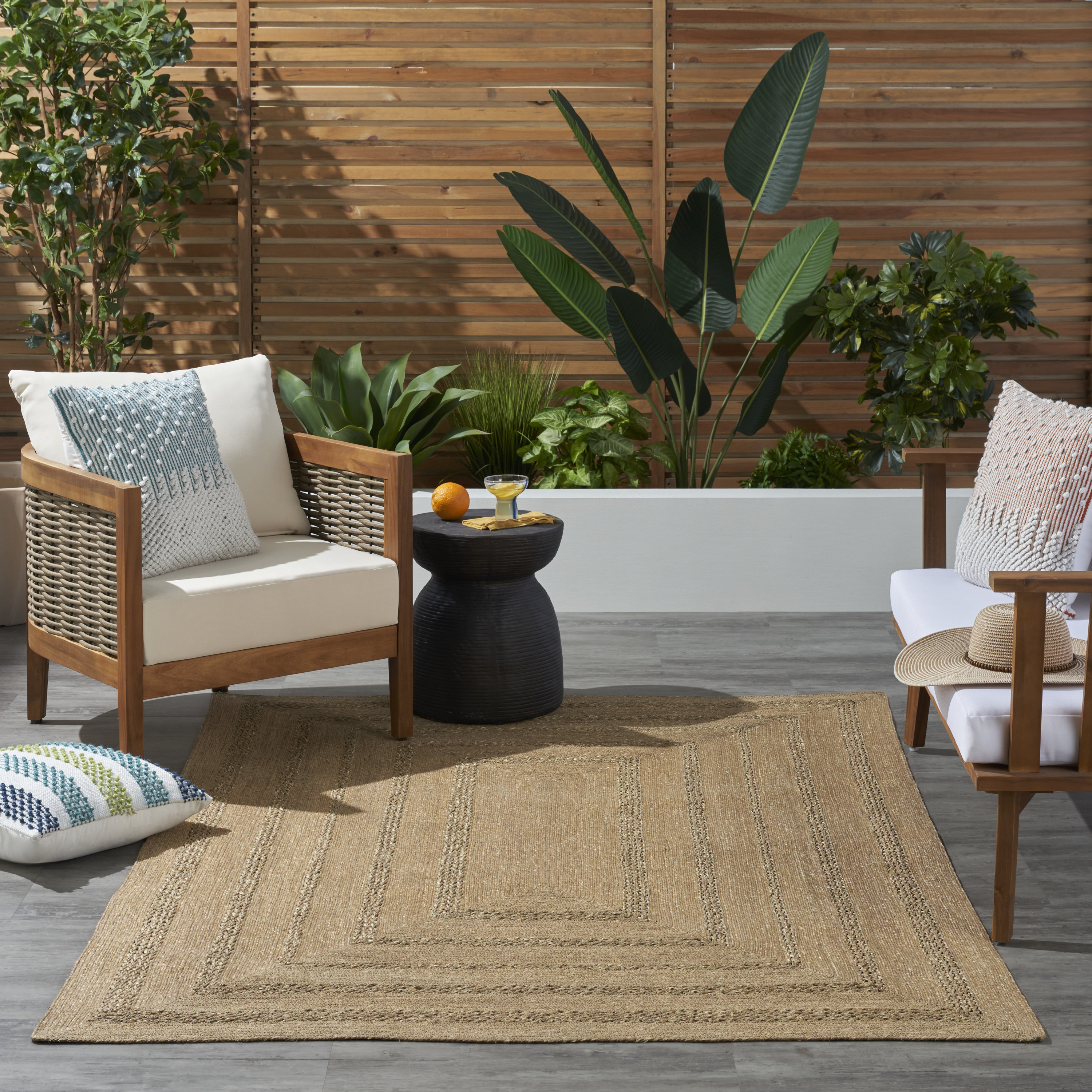 Nourison Natural Seagrass 4' x 6' Natural Outdoor Rug