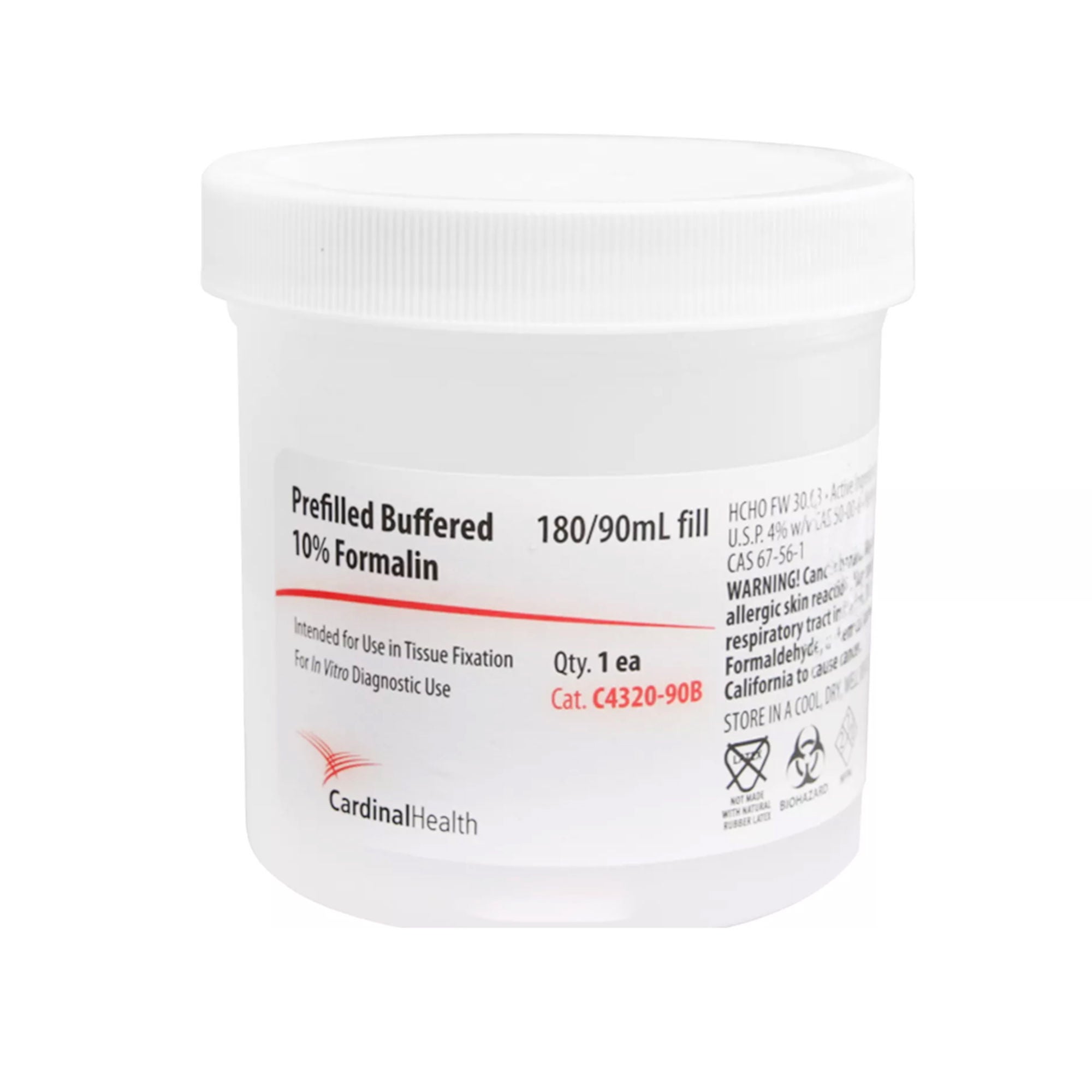 SP® Prefilled Formalin Container, 90 mL Fill in 180 mL