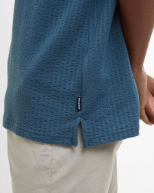 Dymchurch Seersucker Polo Shirt Dusk Blue