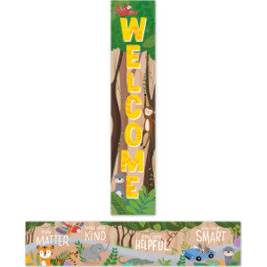 Jungle Friends Welcome Banner, 8"W x 39"H