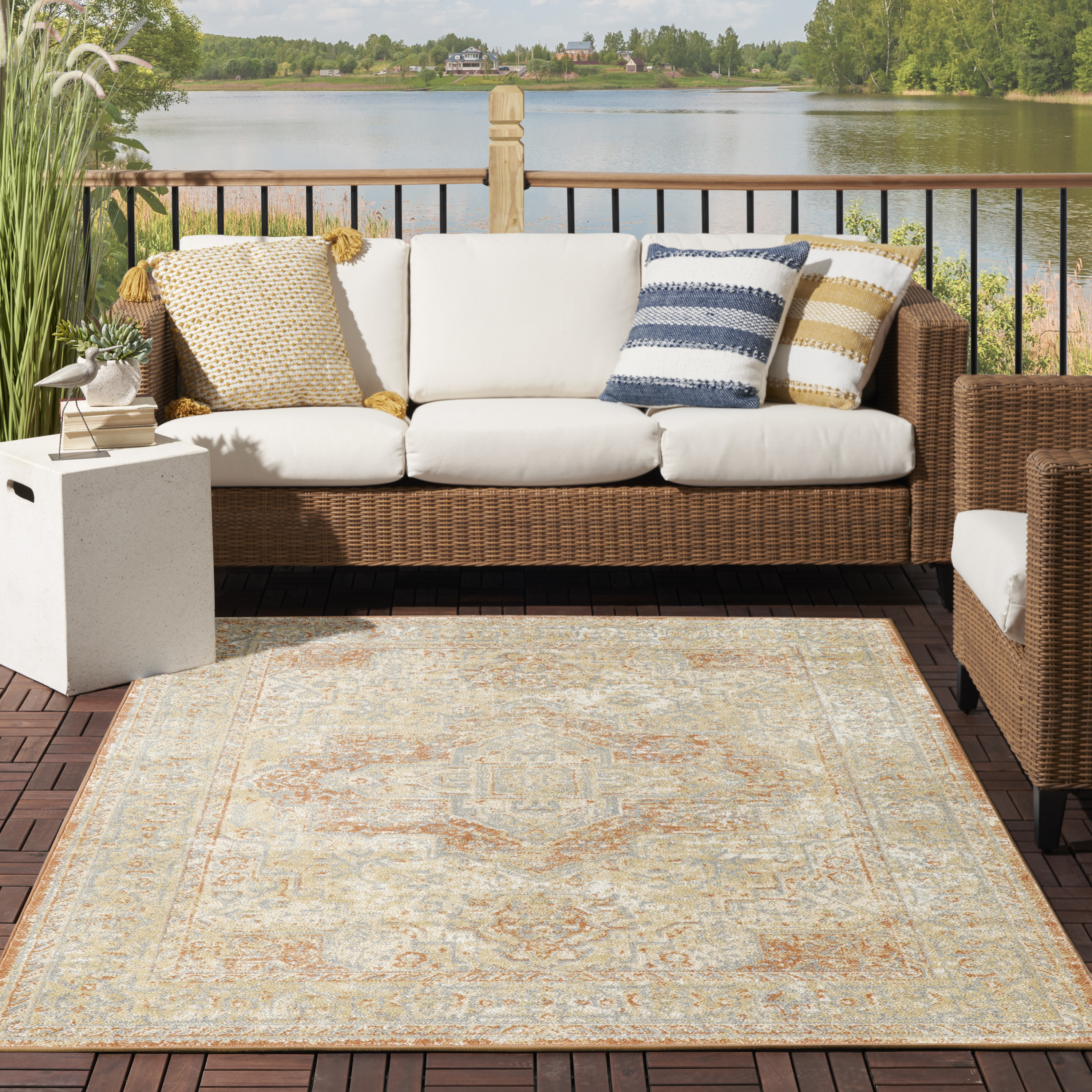 Nourison Nourison Essentials Persian 5' x 7' Beige Rust Vintage Rug