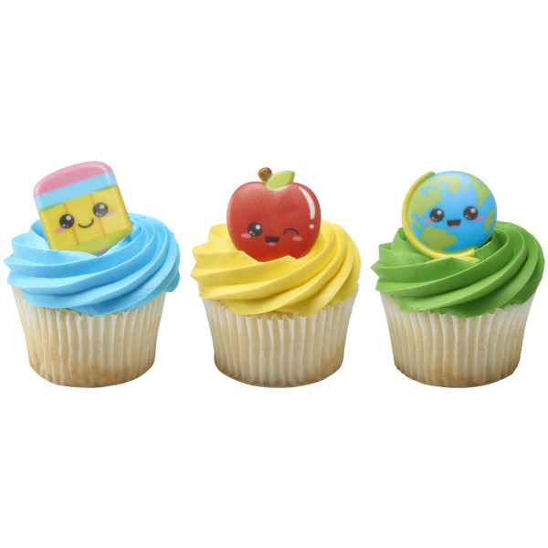 Kawaii Back to School Cupcake Rings