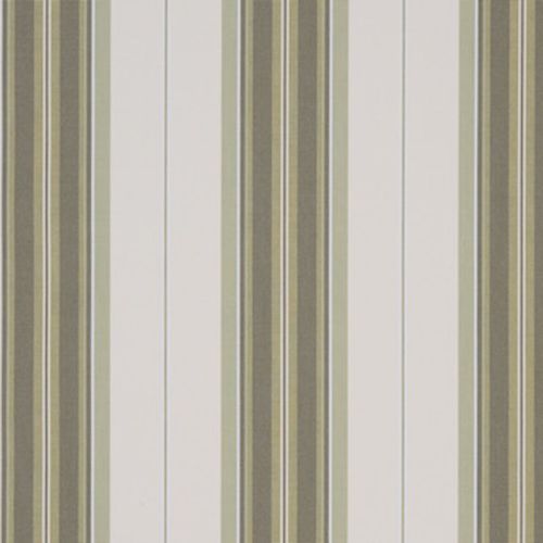 Vertical-striped wallpaper with alternating beige, olive, and gray bands â€” covering a flat wall surface â€” evenly lit, neutral-toned interior surface with no furniture or window visible.