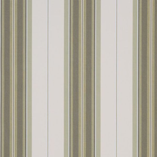 Vertical-striped wallpaper with alternating beige, olive, and gray bands — covering a flat wall surface — evenly lit, neutral-toned interior surface with no furniture or window visible.