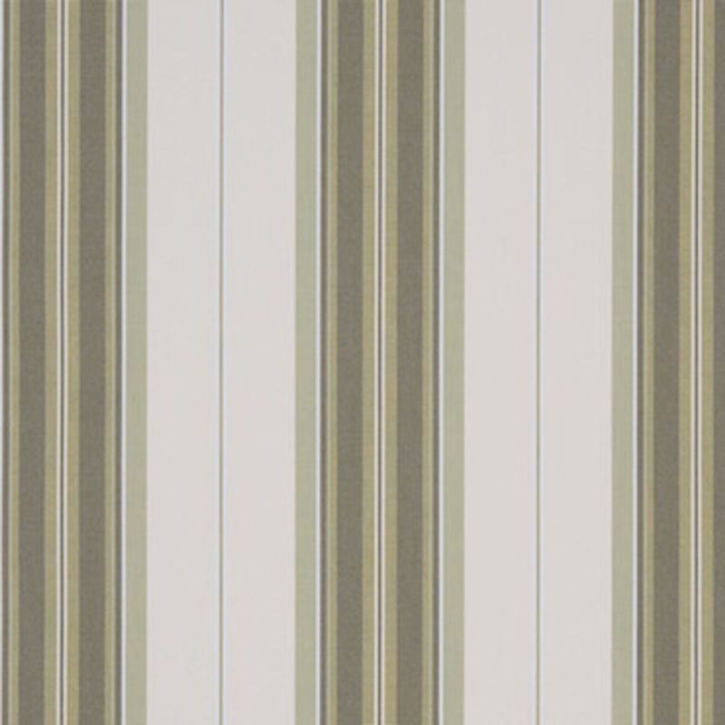 Vertical-striped wallpaper with alternating beige, olive, and gray bands â€” covering a flat wall surface â€” evenly lit, neutral-toned interior surface with no furniture or window visible.