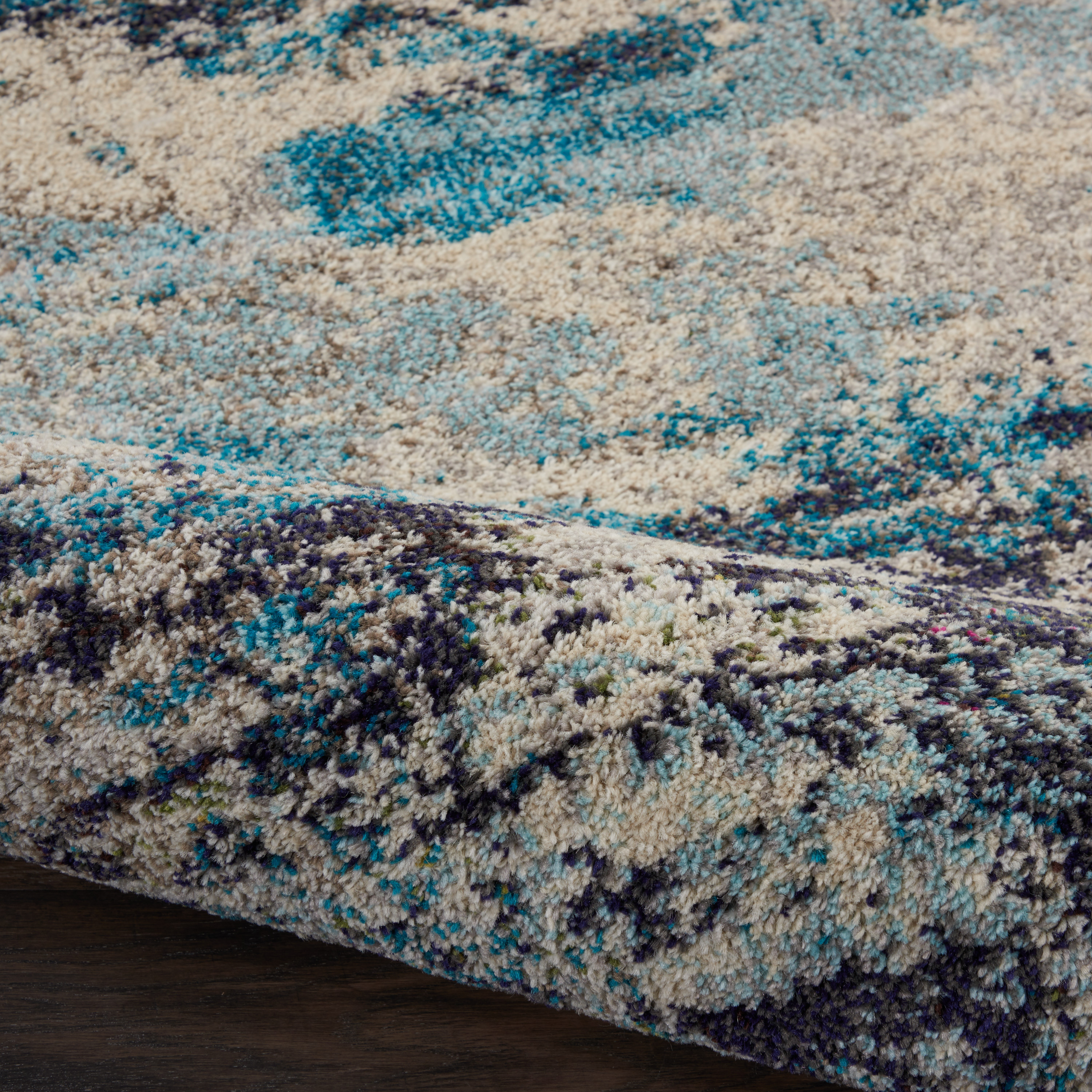 Nourison Celestial 7' x 10' Ivory Teal Blue Modern Indoor Rug
