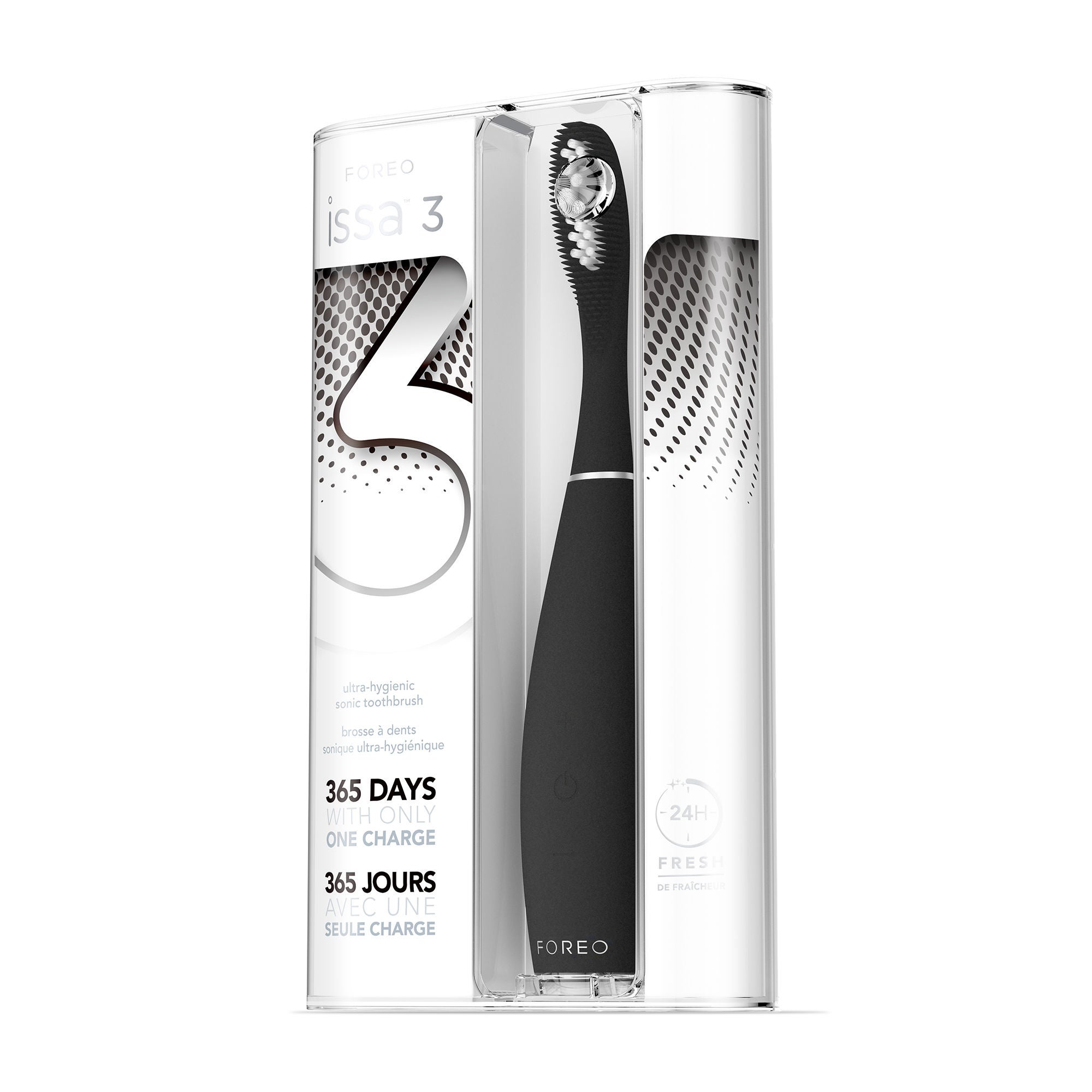 ISSA™ 3 Silicone Sonic Toothbrush, Black