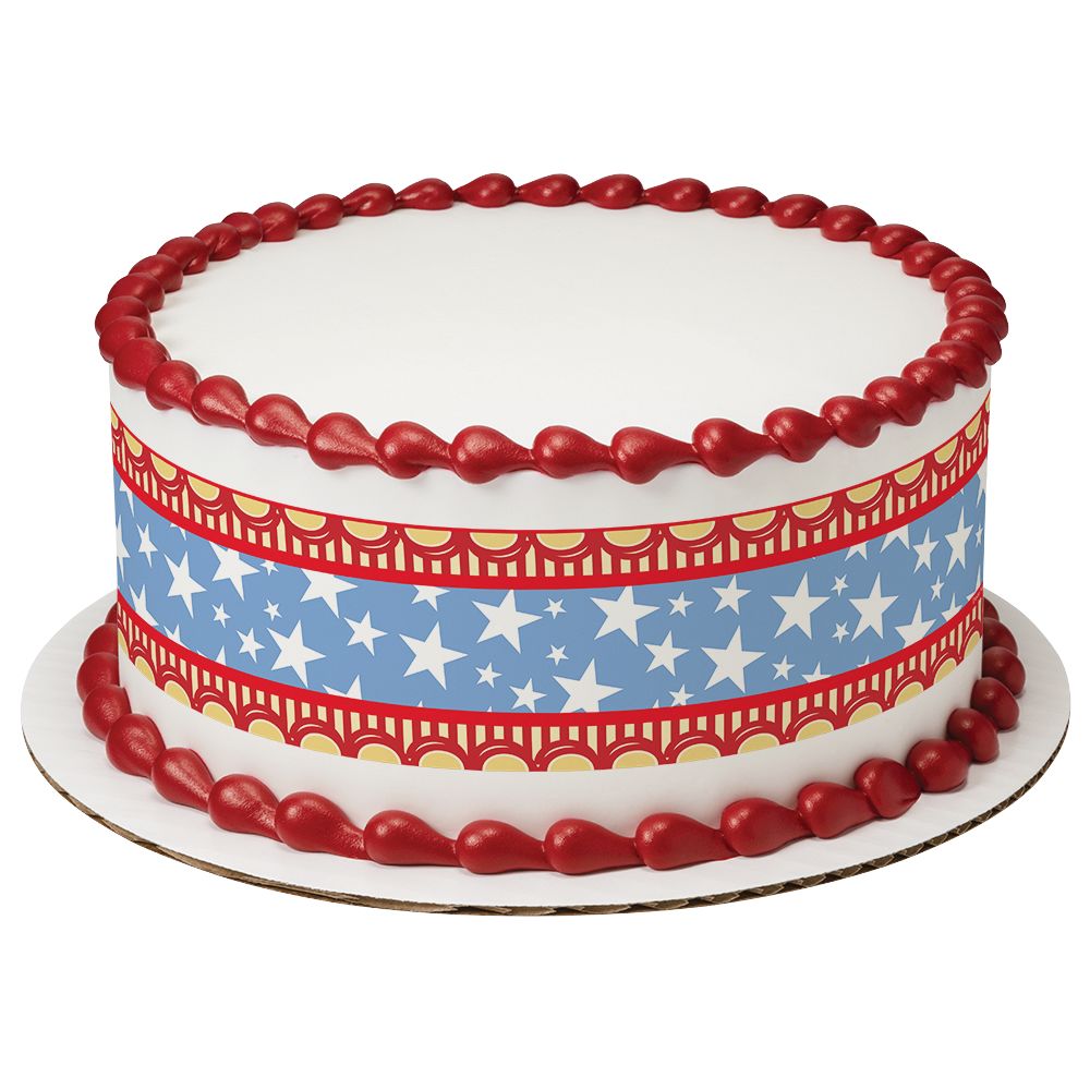 Image Cake White Stars On Blue