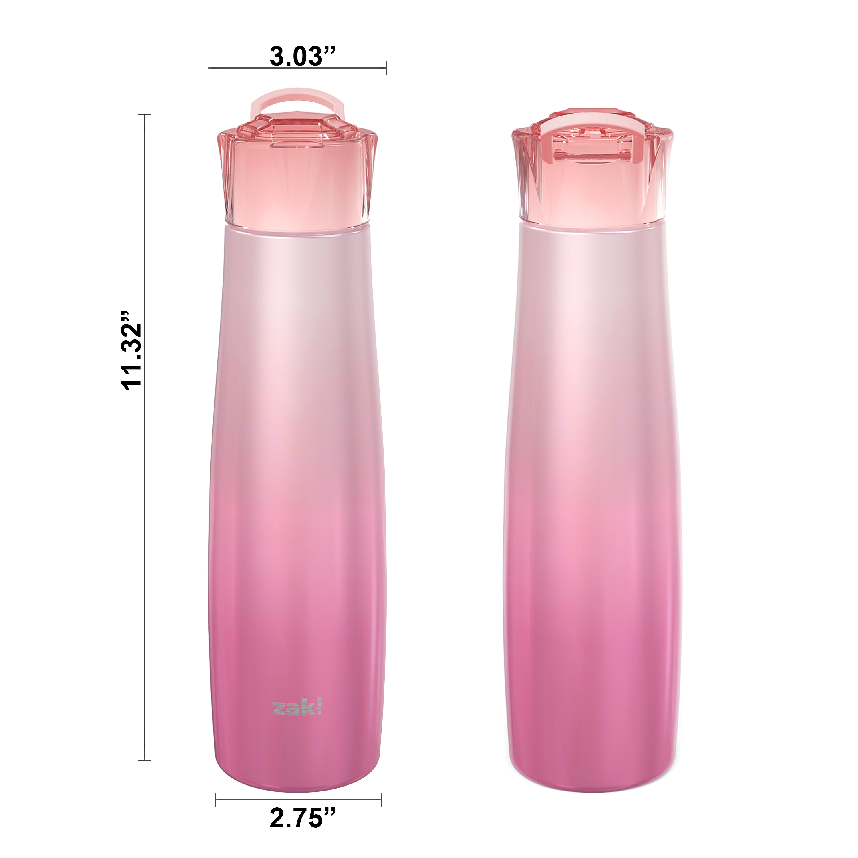 Zak Hydration 20 ounce Double Wall Vacuum Insulated Stainless Steel Water Bottle, Pink Diamond slideshow image 11