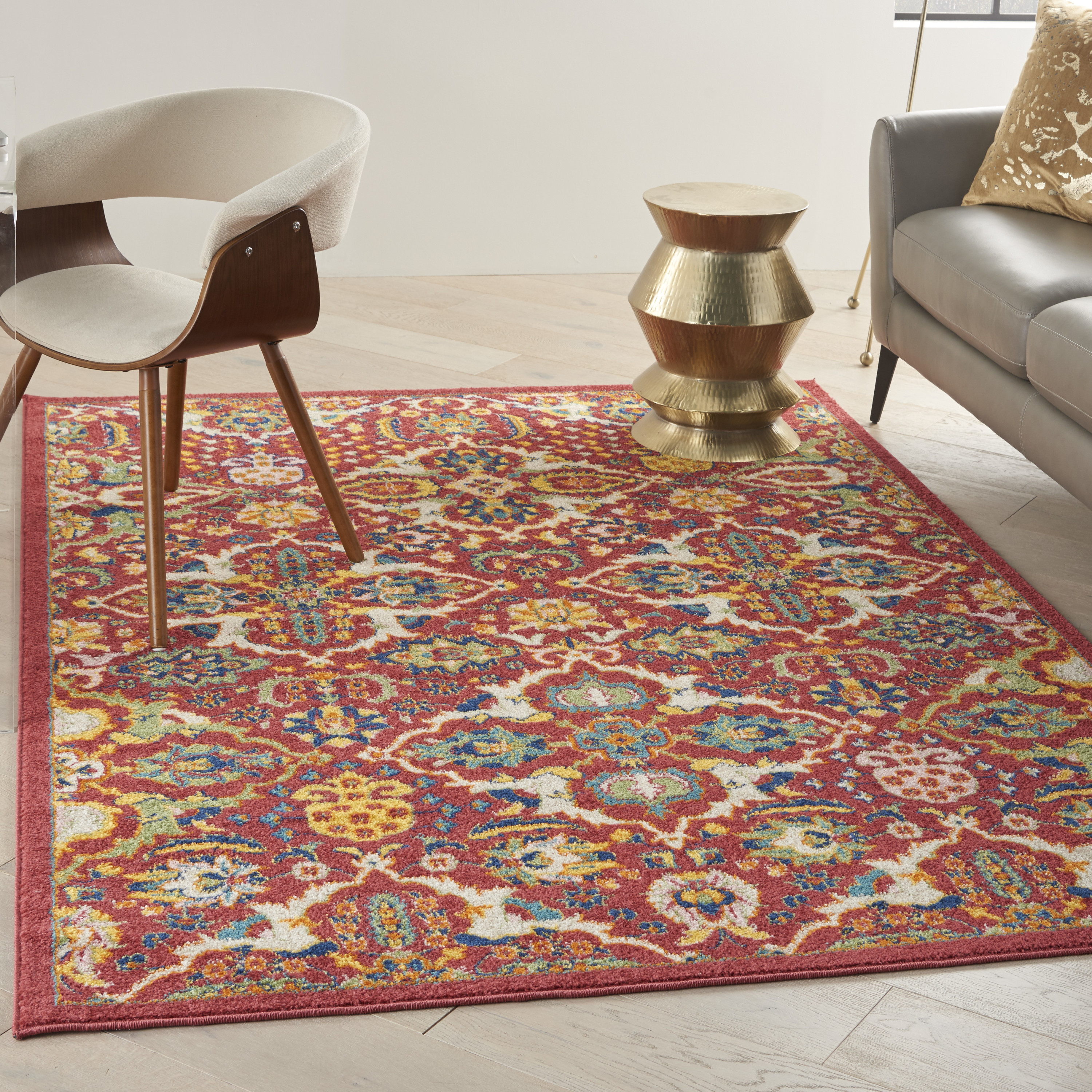 Nourison Allur 4' x 6' Red Multicolor Bohemian Indoor Rug