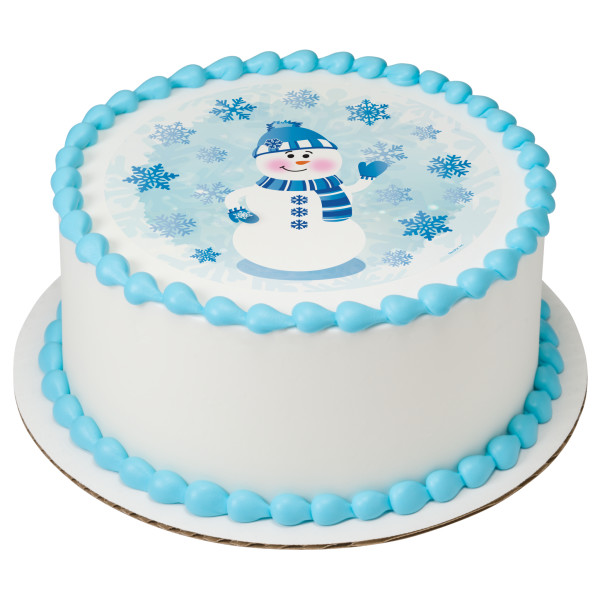 Friendly Snowman PhotoCake® Edible Image®