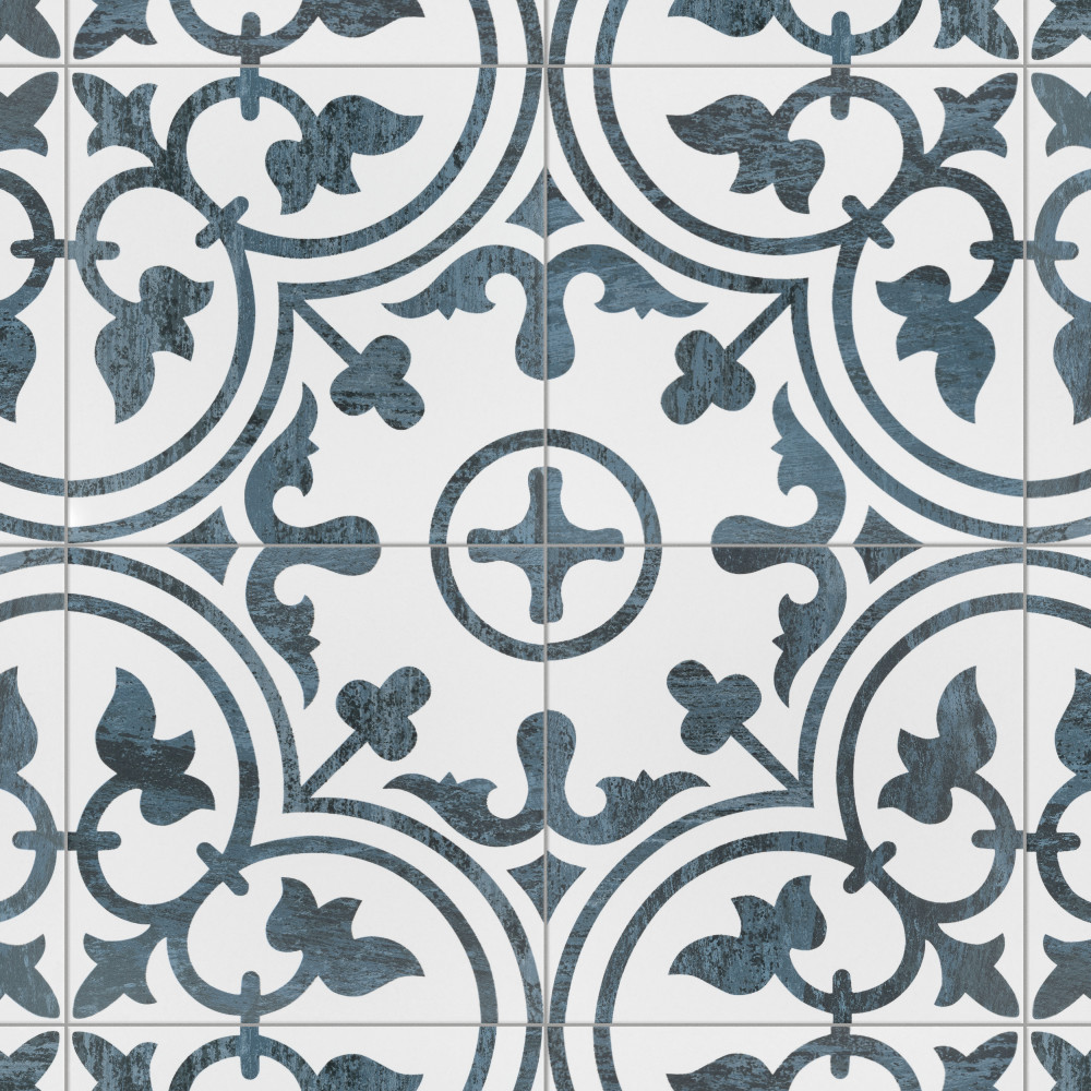 Cassis Arte Black 9-3/4 in. x 9-3/4 in. Porcelain Floor and Wall Tile
