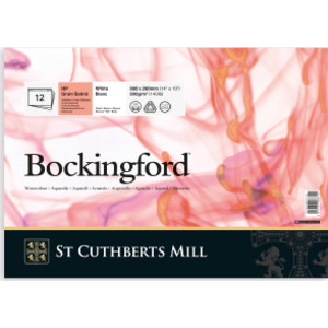 Bockingford Watercolor Pad, Hot Pressed, White, Glue Binding, 140lb/300gsm, 12 Sheet, 10x14 inch, 1 Count
