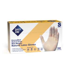 Hillyard, Safety Zone®, Medical Grade Gloves, Latex, 4.5 mil, Powder Free, S, Cream