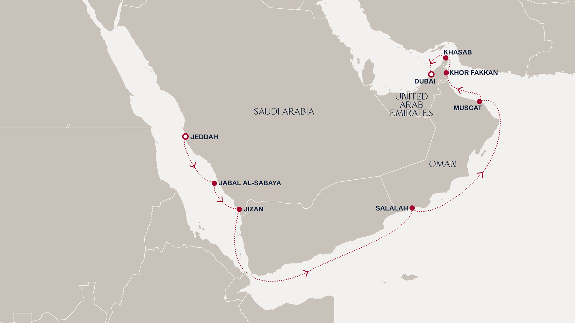 Itinerary map