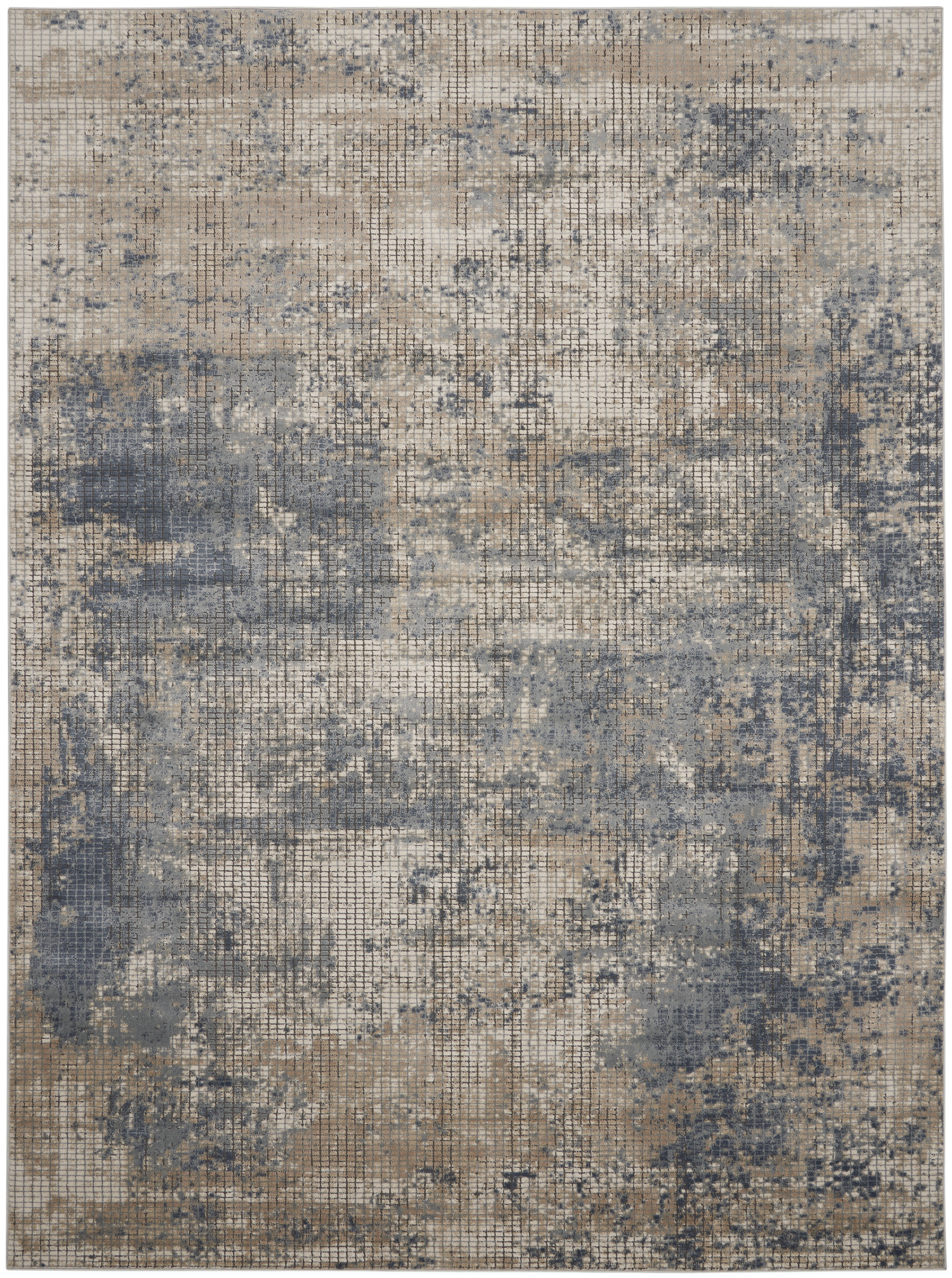 Nourison Quarry 6'7" x 9'6" Blue Beige Modern Indoor Rug