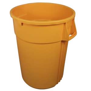 Impact, Gator Plus, 44 gal, Plastic, Yellow, Round, Receptacle