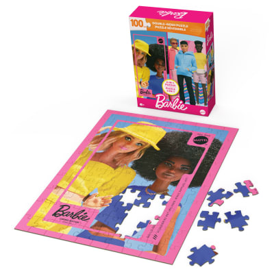 Spin Master Games, Barbie 100-Piece Double-Sided 2-in-1 Jigsaw Puzzle Barbie Toys Barbie Puzzle Girls Toys, for Ages 6+
