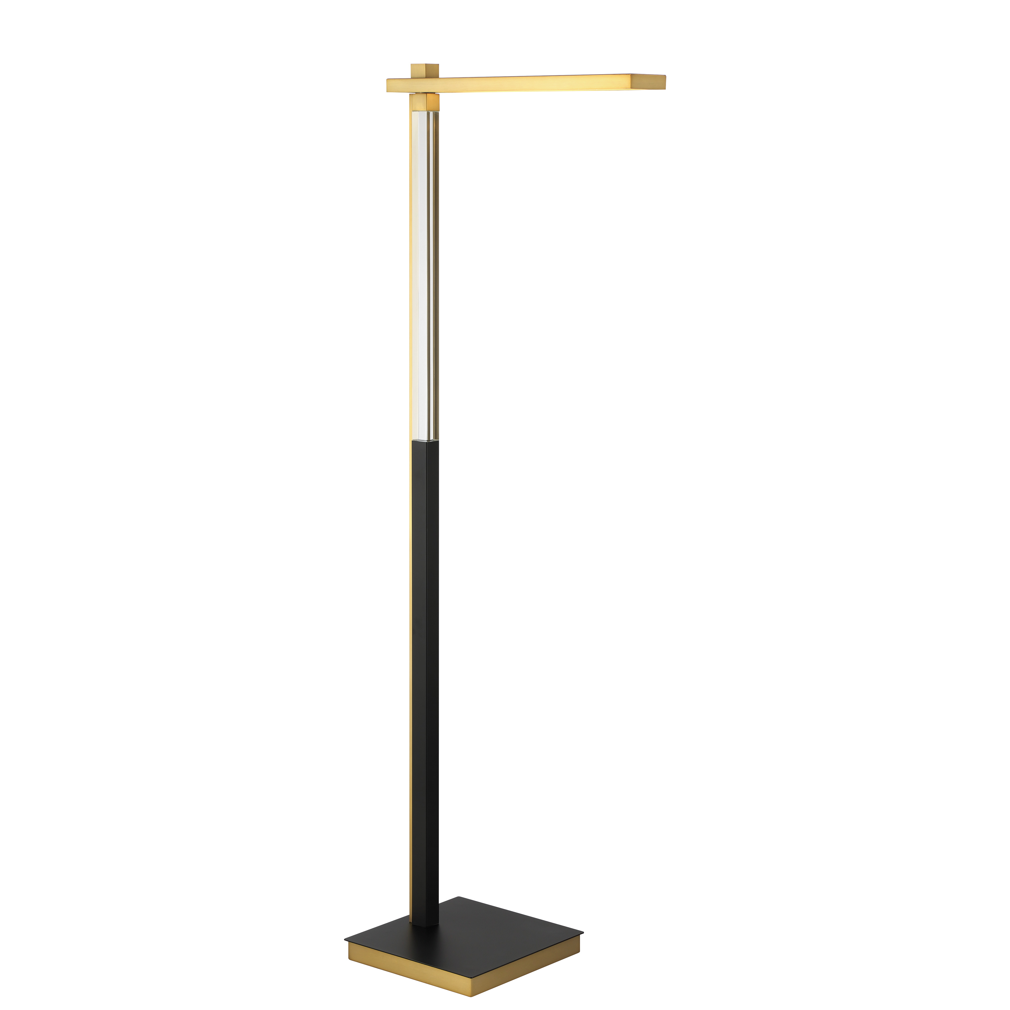 The Sauvity floor lamp combines contemporary design with energy-efficient LED technology. Its coal and soft brass finish adds sophisticated contrast, while the glass shade provides warm, diffused illumination perfect for reading or ambient lighting. - alternate view