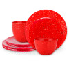 Confetti Dinnerware Set, Red, 12-piece set