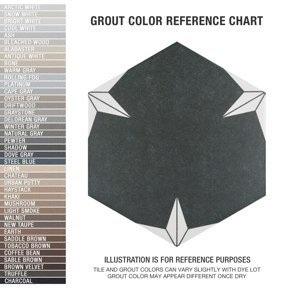 Stella Hex Night 8-5/8 in. x 9-7/8 in. Porcelain Floor and Wall Tile