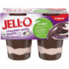 Jell-O Original Chocolate Vanilla Swirls Pudding Snacks, 4 ct Cups