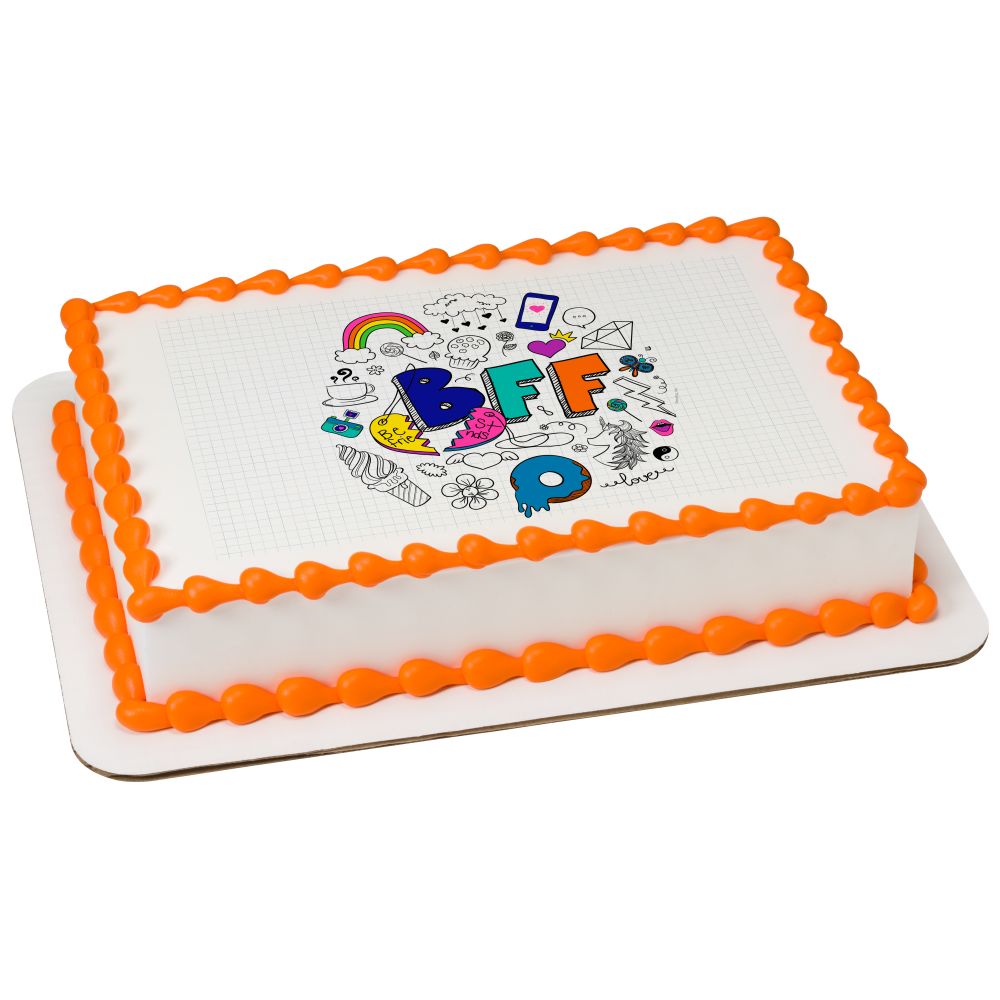 Image Cake BFF Doodles