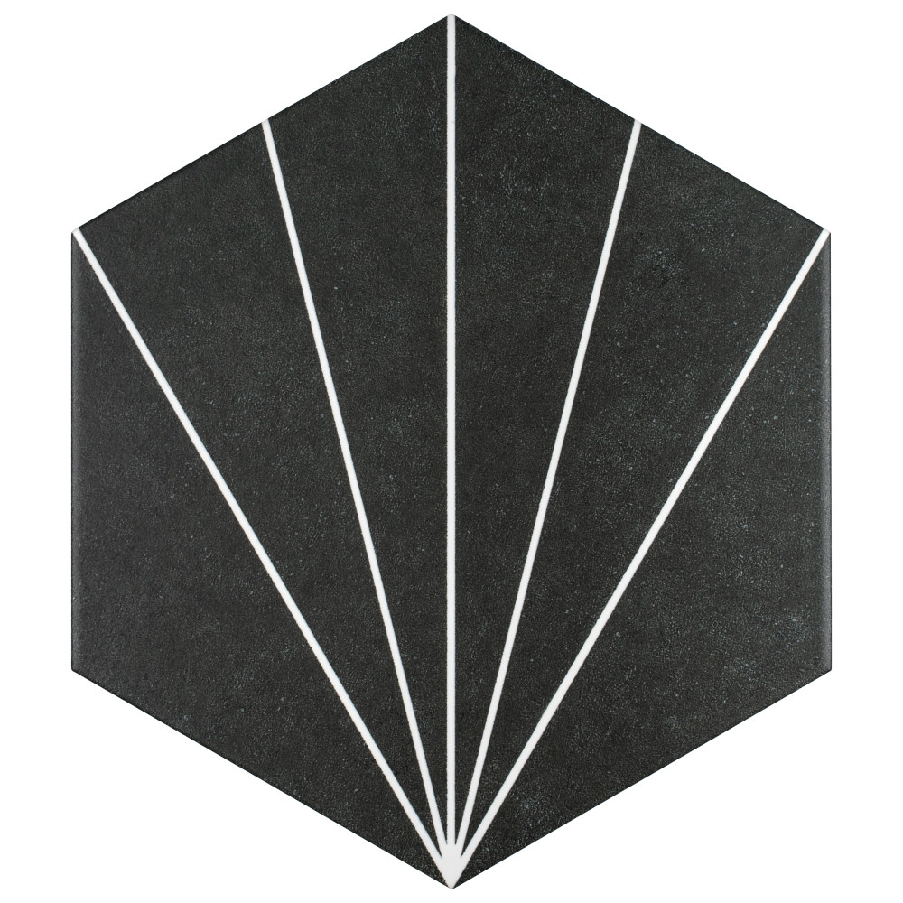Aster Hex Nero 8-5/8 in. x 9-7/8 in. Porcelain Floor and Wall Tile