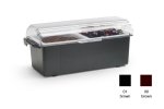 Traex® Kondi-Keeper™ plastic condiment dispenser in black with two 1-quart inserts
