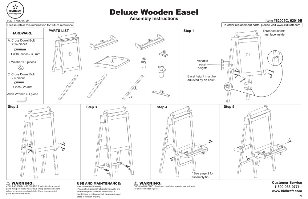 KidKraft Deluxe Wooden Easel Natural