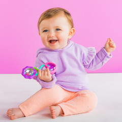 Bright Starts Rattle & Shake BPA-free Baby Barbell Toy, Pink, Ages 3 Months+ - image 2 of 5