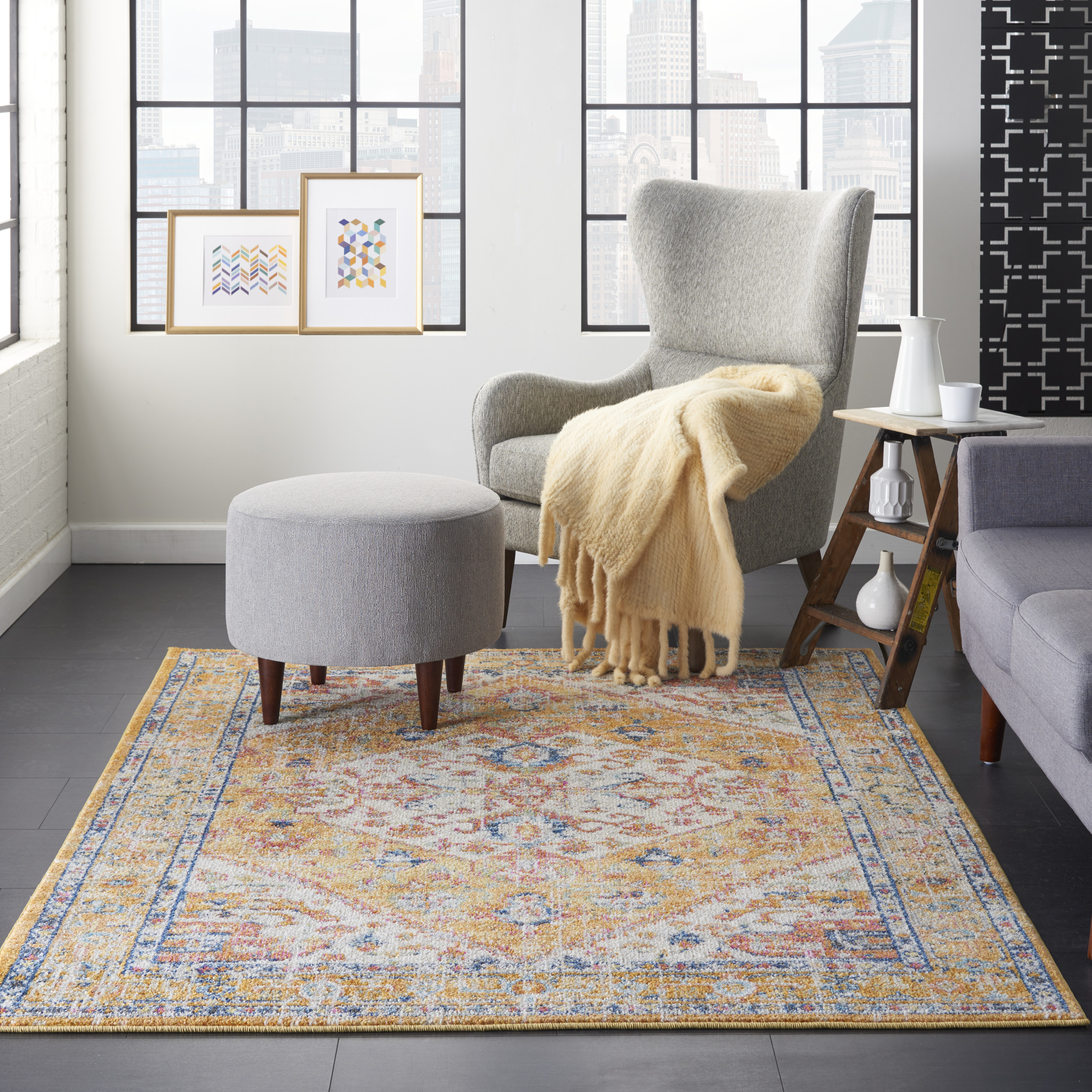 Nourison Passion 5'3" x 7'3" Ivory Yellow Bohemian Indoor Rug