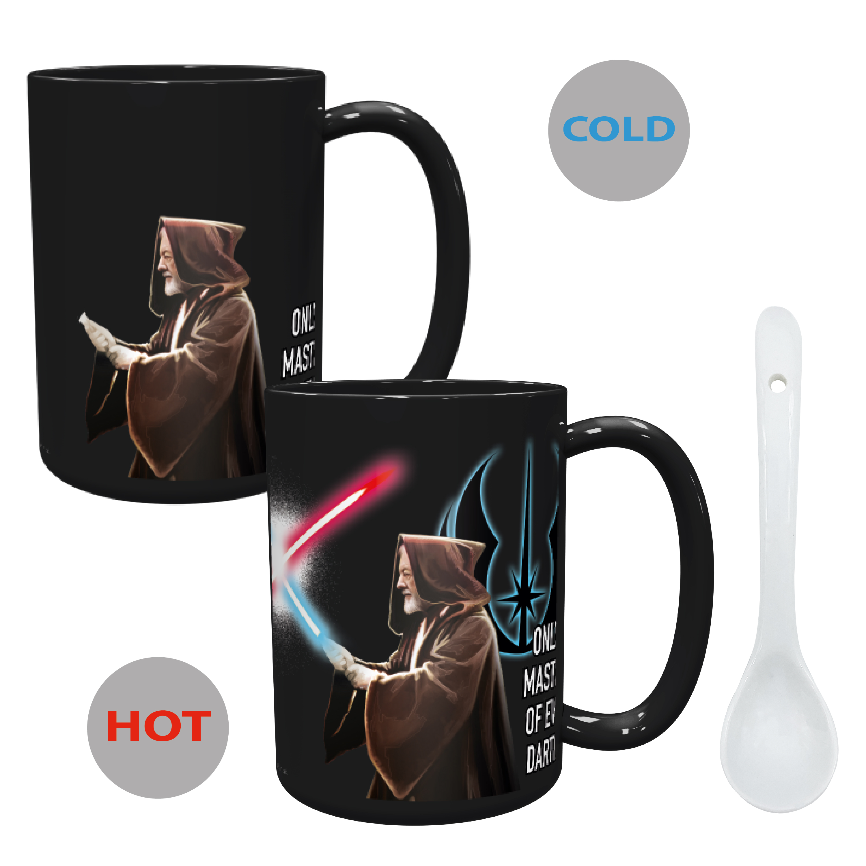 Star Wars 15 ounce Coffee Mug and Spoon, Darth Vader & Obi-Wan Kenobi slideshow image 2 Star Wars 15 ounce Coffee Mug and Spoon, Darth Vader & Obi-Wan Kenobi slideshow image 2