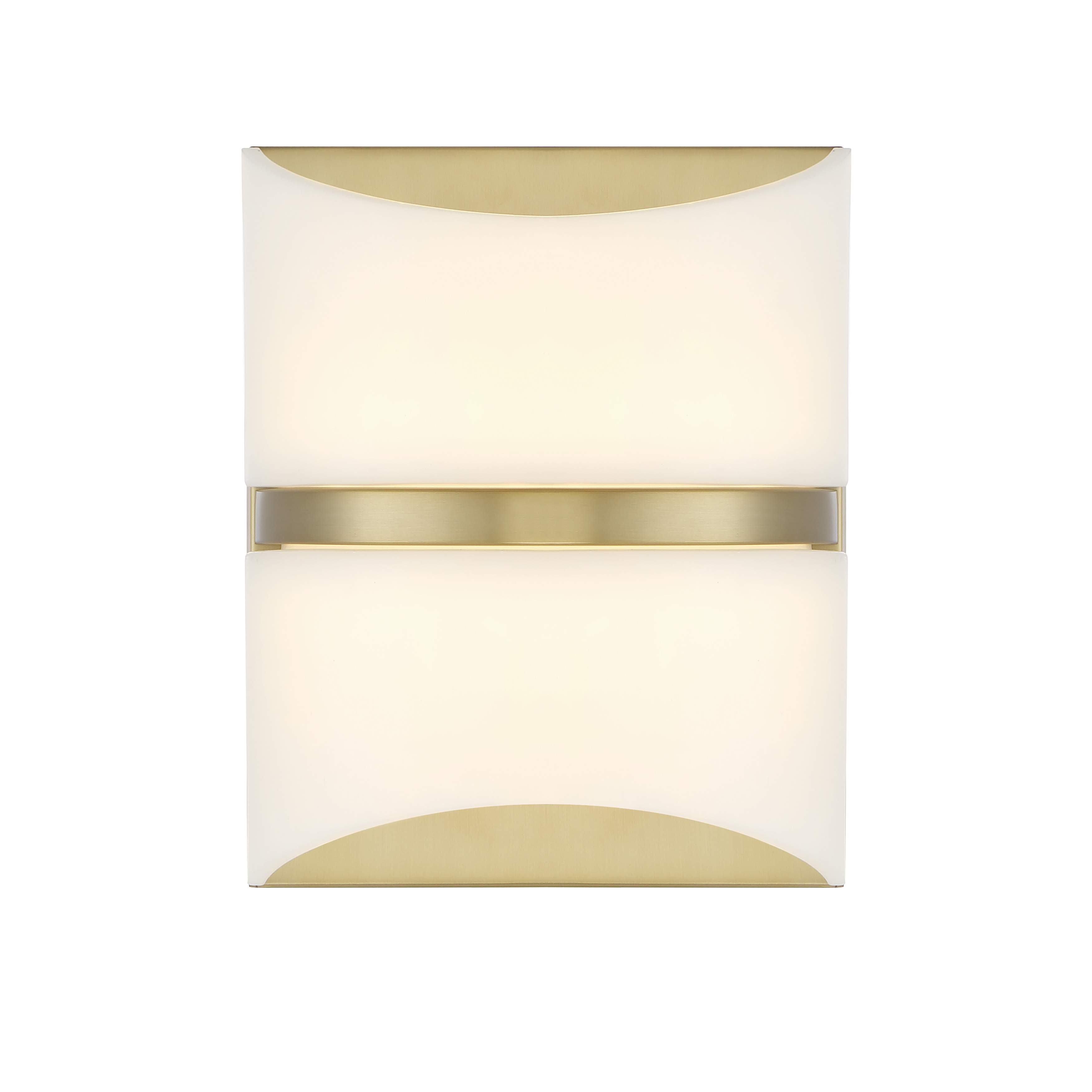 The Velaux LED wall sconce combines contemporary styling with warm soft brass finish and faux alabaster diffuser. Energy-efficient integrated LED delivers 1604 lumens with excellent 92 CRI for true color rendering. - alternate view
